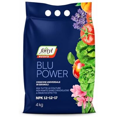 COPYR Fortyl Blue Power, Concime Universale Granulare a Pronto Effetto, Nutrizione Completa NPK 12-12-17 per Piante, Fiori, Orto e Giardino, 4 kg COPYR Fortyl Blue Power, Concime Universale Granulare a Pronto Effetto, Nutrizione Completa NPK 12-12-17 per Piante, Fiori, Orto e Giardino, 4 kg