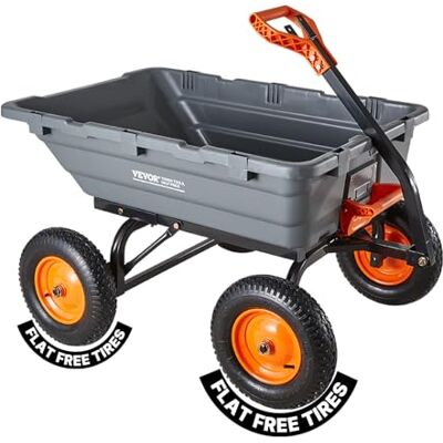 VEVOR Carrello Ribaltabile da Giardino 680 kg in Polietilene, Carriola Ribaltamento Rapido a 90°, con Maniglia Regolabile e Cuscinetti Girevoli Flessibili a 270°, per Piante Terriccio e Coltivazioni VEVOR Carrello Ribaltabile da Giardino 680 kg in Polietilene, Carriola Ribaltamento Rapido a 90°, con Maniglia Regolabile e Cuscinetti Girevoli Flessibili a 270°, per Piante Terriccio e Coltivazioni