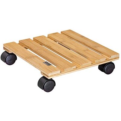 WAGNER Carrello per Piante Bamboo 29 x 29 x 7 cm I Carrello per Piante per Interni, bambù Chiaro I Portavaso in Legno con Ruote I Portata 100 kg 20026501 WAGNER Carrello per Piante Bamboo 29 x 29 x 7 cm I Carrello per Piante per Interni, bambù Chiaro I Portavaso in Legno con Ruote I Portata 100 kg 20026501