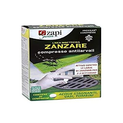 ZAPI Garden Compresse Antilarvali Insetticida Larvicida Antizanzare, Esterno, 20pzX2g ZAPI Garden Compresse Antilarvali Insetticida Larvicida Antizanzare, Esterno, 20pzX2g
