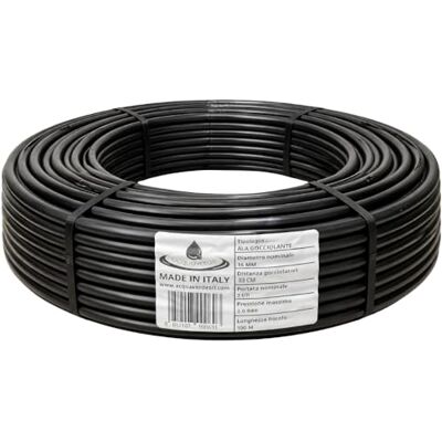 acquaverde Ala Gocciolante ø 16 mm Passo 33 cm con Gocciolatore Doppio Foro 2 L/H SUPER, Rotolo da 100 mt, Tubo In Polietilene per Irrigazione a Goccia Automatica, Nero Orto Facile acquaverde Ala Gocciolante ø 16 mm Passo 33 cm con Gocciolatore Doppio Foro 2 L/H SUPER, Rotolo da 100 mt, Tubo In Polietilene per Irrigazione a Goccia Automatica, Nero Orto Facile