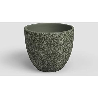 Artevasi Héstia Vaso, Vaso da fiori, Vaso decorativo, Struttura complessa, Ceramica fatta a mano, Verde oliva, 20cm Artevasi Héstia Vaso, Vaso da fiori, Vaso decorativo, Struttura complessa, Ceramica fatta a mano, Verde oliva, 20cm