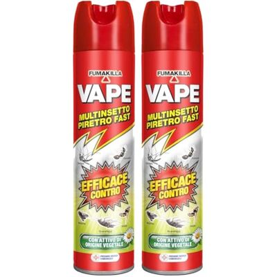 VAPE Multinsetto Piretro Fast Spray Insetticida, Tripla Azione, Attivo Vegetale, 400 ml, per Ambienti Domestici (2) VAPE Multinsetto Piretro Fast Spray Insetticida, Tripla Azione, Attivo Vegetale, 400 ml, per Ambienti Domestici (2)