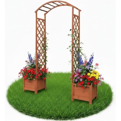 MELKO - Arco di rosa 179 x 206CM - Legno - Arco da giardino MELKO - Arco di rosa 179 x 206CM - Legno - Arco da giardino