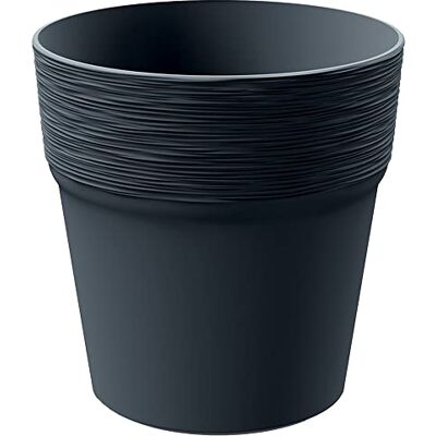 Prosperplast Maceta FURU , dimensiones (mm) 178x178x180, color Antracita Prosperplast Maceta FURU , dimensiones (mm) 178x178x180, color Antracita