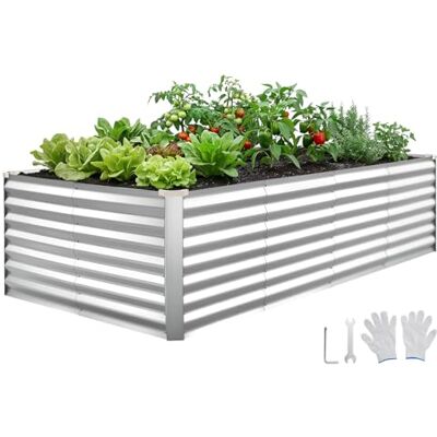 VEVOR Fioriera Rialzata in Metallo Rettangolare 2400x1200x620 mm, Aiuola Rialzata per Esterno Giardinaggio Senza Fondo Antiruggine per Coltivazione Piante Orto Fiori Verdure Giardino VEVOR Fioriera Rialzata in Metallo Rettangolare 2400x1200x620 mm, Aiuola Rialzata per Esterno Giardinaggio Senza Fondo Antiruggine per Coltivazione Piante Orto Fiori Verdure Giardino
