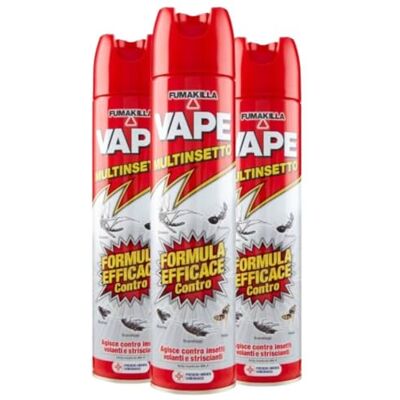 VAPE Insetticida Repellente Multinsetto Spray 400Ml (3 Pezzi) VAPE Insetticida Repellente Multinsetto Spray 400Ml (3 Pezzi)