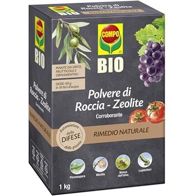 Compo BIO Polvere di Roccia Zeolite, Potenziatore delle Difese delle Piante nei confronti di Insetti e Funghi, 100% Naturale, 1 kg Compo BIO Polvere di Roccia Zeolite, Potenziatore delle Difese delle Piante nei confronti di Insetti e Funghi, 100% Naturale, 1 kg