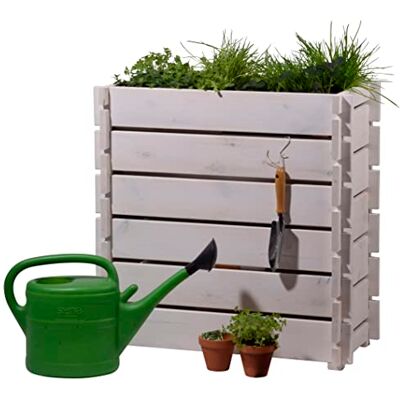 dobar Aiuola rialzata con Sistema a Incastro, 79 x 37 x 79 cm, in Pino, Colore: Bianco dobar Aiuola rialzata con Sistema a Incastro, 79 x 37 x 79 cm, in Pino, Colore: Bianco