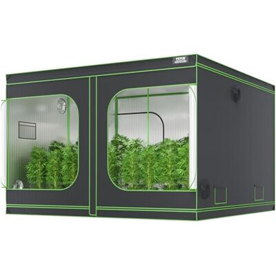 VEVOR Tenda da Coltivazione Idroponica in Oxford 600D Alta Riflettente con Finestra di Osservazione 305x305x203cm, Borsa degli Attrezzi e Vassoio da Pavimento per la Coltivazione di Piante da Interno VEVOR Tenda da Coltivazione Idroponica in Oxford 600D Alta Riflettente con Finestra di Osservazione 305x305x203cm, Borsa degli Attrezzi e Vassoio da Pavimento per la Coltivazione di Piante da Interno