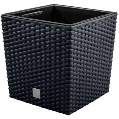 Prosperplast Vaso Rato da 10 litri con contenitore per piantare in antracite 22,3 x 22,3 x 22,8 cm. Prosperplast Vaso Rato da 10 litri con contenitore per piantare in antracite 22,3 x 22,3 x 22,8 cm.