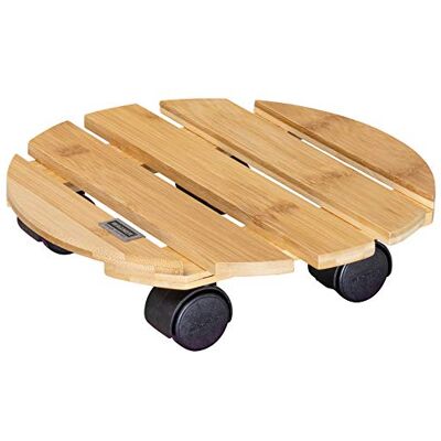 WAGNER Design Yourself Carrello per Piante Bamboo Ø 29 x 7 cm, Carrello per Piante per Interni, bambù Chiaro, Portavaso in Legno con Ruote, Portata 100 kg 20026701 WAGNER Design Yourself Carrello per Piante Bamboo Ø 29 x 7 cm, Carrello per Piante per Interni, bambù Chiaro, Portavaso in Legno con Ruote, Portata 100 kg 20026701