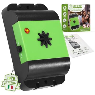 ISOTRONIC repellente martore auto batteria sensore vibrazione ultrasuoni protezione soffitte garage dissuasore raggio 40m² 1 unità efficace interno esterno difesa stop roditori mobile antiroditore ISOTRONIC repellente martore auto batteria sensore vibrazione ultrasuoni protezione soffitte garage dissuasore raggio 40m² 1 unità efficace interno esterno difesa stop roditori mobile antiroditore