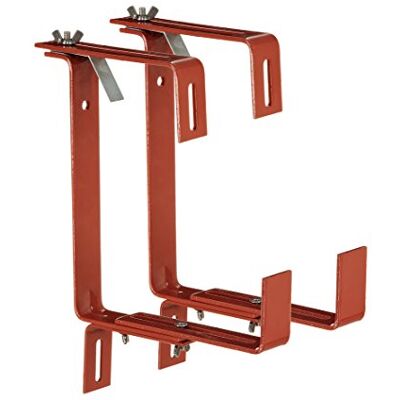 Dehner Porta fiori professionale per ringhiera tubi, 2 pezzi, metallo, terracotta Dehner Porta fiori professionale per ringhiera tubi, 2 pezzi, metallo, terracotta