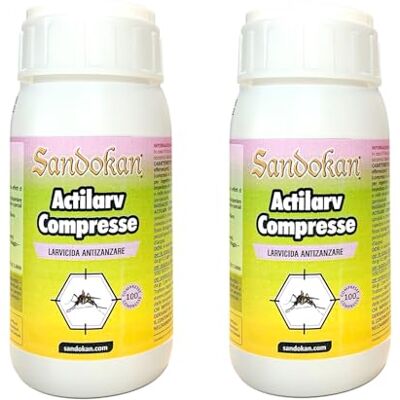 Sandokan , 2 Confezioni da 100 Larvicida Zanzare Pastiglie, Compresse Effervescenti 2g Divisibili (400 Dosi Totali) Trattamento Preventivo Anti Larve Zanzara Tigre per Sottovasi e Ristagni. 7334-2 Sandokan , 2 Confezioni da 100 Larvicida Zanzare Pastiglie, Compresse Effervescenti 2g Divisibili (400 Dosi Totali) Trattamento Preventivo Anti Larve Zanzara Tigre per Sottovasi e Ristagni. 7334-2