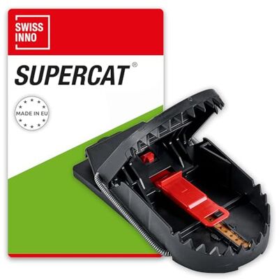 SWISSINNO Trappola per Ratti PRO SuperCat – Trappola Riutilizzabile e Affidabile – Eliminazione Rapida e Precisa – Con Esca al Burro di Arachidi 1 Trappola SWISSINNO Trappola per Ratti PRO SuperCat – Trappola Riutilizzabile e Affidabile – Eliminazione Rapida e Precisa – Con Esca al Burro di Arachidi 1 Trappola