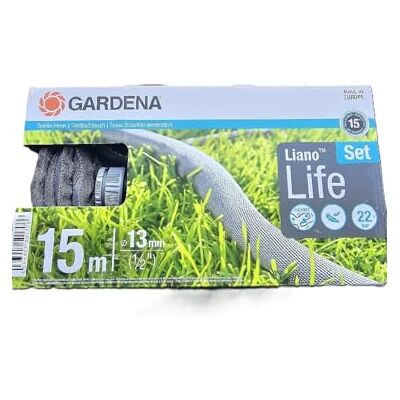 Gardena Liano Life Tubo in tessuto 1/2 pollici, 15 m: tubo da giardino in tessuto molto flessibile, con tubo interno in PVC, non si piega, peso ridotto, resistente alle intemperie () Gardena Liano Life Tubo in tessuto 1/2 pollici, 15 m: tubo da giardino in tessuto molto flessibile, con tubo interno in PVC, non si piega, peso ridotto, resistente alle intemperie ()