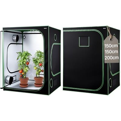 VEVOR Tenda da Coltivazione da Interno 150x150x200 cm, Tenda da Coltivazione per Piante da Interno, con Illuminazione LED a Spettro Completo, Sistema di Ventilazione, Mylar 600D Riflettente VEVOR Tenda da Coltivazione da Interno 150x150x200 cm, Tenda da Coltivazione per Piante da Interno, con Illuminazione LED a Spettro Completo, Sistema di Ventilazione, Mylar 600D Riflettente