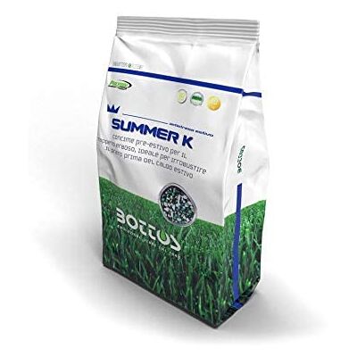 Bottos SUMMER K, Concime Fertilizzante pre-estivo e pre-invernale per Tappeto erboso, Antistress efficace per il prato(dose per 400mq), 10Kg Bottos SUMMER K, Concime Fertilizzante pre-estivo e pre-invernale per Tappeto erboso, Antistress efficace per il prato(dose per 400mq), 10Kg