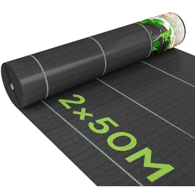 Outsunny Telo per Pacciamatura 50x2 m Traspirante in Polipropilene Nero Anti-UV, Telo Pacciamatura, per Orto e Giardino Outsunny Telo per Pacciamatura 50x2 m Traspirante in Polipropilene Nero Anti-UV, Telo Pacciamatura, per Orto e Giardino
