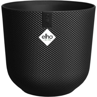 Elho Jazz Round 26cm Grande vaso per piante da interno Struttura unica 100% plastica riciclata Living Black Elho Jazz Round 26cm Grande vaso per piante da interno Struttura unica 100% plastica riciclata Living Black
