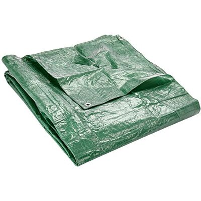 VERDEMAX Telo con Occhielli, 4 x 5 m, 90 g/mq, Colore: Verde VERDEMAX Telo con Occhielli, 4 x 5 m, 90 g/mq, Colore: Verde