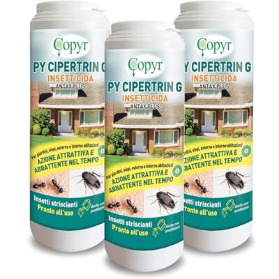 COPYR PY Cipertrin G Antax Plus Insetticida Microgranulare Pronto all'Uso contro Formiche e Altri Insetti Striscianti, 500g x 3 Pz, Azione Attrattiva Abbattente, per Giardini Siepi Esterno e Interno COPYR PY Cipertrin G Antax Plus Insetticida Microgranulare Pronto all'Uso contro Formiche e Altri Insetti Striscianti, 500g x 3 Pz, Azione Attrattiva Abbattente, per Giardini Siepi Esterno e Interno
