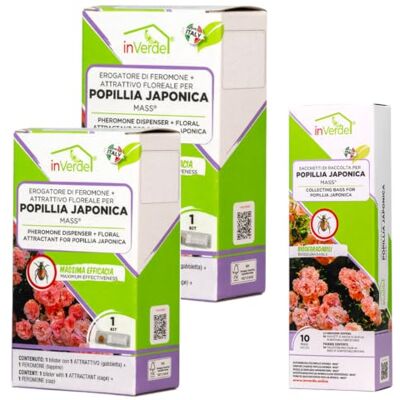 Sandokan , Kit Ricarica Trappola Popillia Japonica – 2 Feromone Popillia Japonica con Attrattivo e 10 Sacchetti Compostabili – Alternativa Ecologica a Insetticida per Popillia per Orto e Giardino Sandokan , Kit Ricarica Trappola Popillia Japonica – 2 Feromone Popillia Japonica con Attrattivo e 10 Sacchetti Compostabili – Alternativa Ecologica a Insetticida per Popillia per Orto e Giardino