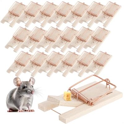 com-four ® 20x trappola per topi in legno, Trappola a scatto Trappola a scatto riutilizzabile con elevata forza d'impatto com-four ® 20x trappola per topi in legno, Trappola a scatto Trappola a scatto riutilizzabile con elevata forza d'impatto