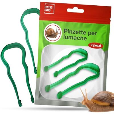 SWISSINNO Pinza per lumache – Set da 2 – Rimozione senza contatto – Utensile delicato riutilizzabile per orto e giardino SWISSINNO Pinza per lumache – Set da 2 – Rimozione senza contatto – Utensile delicato riutilizzabile per orto e giardino