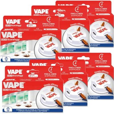 VAPE Esca Scarafaggi, Insetticida Confezione da 2 pezzi Nuova Versione Più Grande (6 Unità) VAPE Esca Scarafaggi, Insetticida Confezione da 2 pezzi Nuova Versione Più Grande (6 Unità)