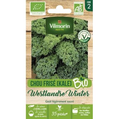 Vilmorin Pacchetto di semi BIOLOGICO Westlandse Winter Kale (KALE) Brassica oleracea var. sabellica Vilmorin Pacchetto di semi BIOLOGICO Westlandse Winter Kale (KALE) Brassica oleracea var. sabellica