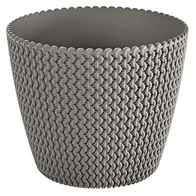 Prosperplast Vaso di fiori rotondo 5L Splofy in plastica in colore grigia, Ø21,8 x 18,4 cm Prosperplast Vaso di fiori rotondo 5L Splofy in plastica in colore grigia, Ø21,8 x 18,4 cm