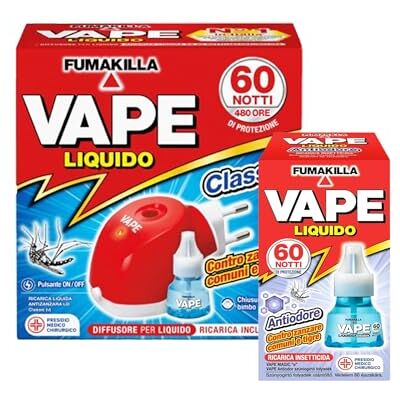 VAPE Zanzare Diffusore Elettrico Con Ricarica Liquida Nuova Versione (Antiodore) VAPE Zanzare Diffusore Elettrico Con Ricarica Liquida Nuova Versione (Antiodore)