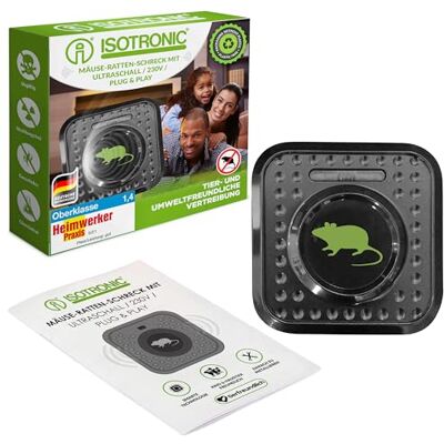 ISOTRONIC repellente topi ultrasuoni ratti disinfestante interni luce notturna inclusa deterrente senza veleno trappola portata 30m² 1 unità efficace casa soffitta garage protezione difesa stop mobile ISOTRONIC repellente topi ultrasuoni ratti disinfestante interni luce notturna inclusa deterrente senza veleno trappola portata 30m² 1 unità efficace casa soffitta garage protezione difesa stop mobile