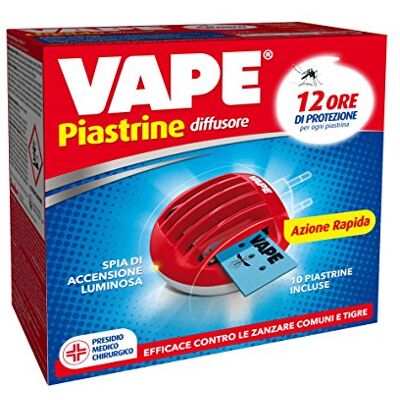 VAPE ELETTROEMANATORE+10 PIASTRINE ANTIZANZARE CON SPINA VAPE ELETTROEMANATORE+10 PIASTRINE ANTIZANZARE CON SPINA