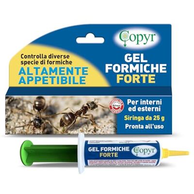 COPYR Gel Formiche Forte Siringa Insetticida Antiformiche 25 g Effetto Rapido, Azione mirata contro le infestazioni, facile applicazione per interni ed esterni COPYR Gel Formiche Forte Siringa Insetticida Antiformiche 25 g Effetto Rapido, Azione mirata contro le infestazioni, facile applicazione per interni ed esterni
