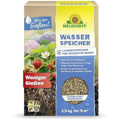 Neudorff Conservazione dell'acqua – Conservazione naturale a lungo termine consente di risparmiare fino al 35% di acqua in più per una ricca raccolta e fioritura, riduce lo stress secco, 2,5 kg Neudorff Conservazione dell'acqua – Conservazione naturale a lungo termine consente di risparmiare fino al 35% di acqua in più per una ricca raccolta e fioritura, riduce lo stress secco, 2,5 kg