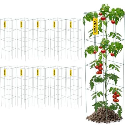 VEVOR Gabbie per Pomodori, 11,8" x 11,8" x 46,1", 10 Confezioni Gabbie di Supporto per Piante Quadrate, Torri di Pomodoro in Acciaio per Verdure Rampicanti, Piante, Fiori, Frutta VEVOR Gabbie per Pomodori, 11,8" x 11,8" x 46,1", 10 Confezioni Gabbie di Supporto per Piante Quadrate, Torri di Pomodoro in Acciaio per Verdure Rampicanti, Piante, Fiori, Frutta
