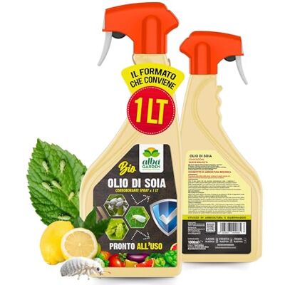 Albagarden Olio Bianco Vegetale di Soia per Cocciniglia, Afidi, Mosca Bianca, Insetti e Parassiti Per Orto, Giardino E Ornamentali 100% Naturale X 1 Litro Spray Albagarden Olio Bianco Vegetale di Soia per Cocciniglia, Afidi, Mosca Bianca, Insetti e Parassiti Per Orto, Giardino E Ornamentali 100% Naturale X 1 Litro Spray