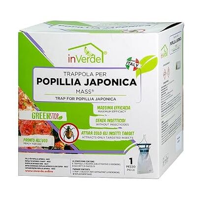 Sandokan , Trappola Popillia Japonica a Feromoni,Alternativa Naturale Insetticida per Popillia,Cattura Insetti con Attrattivo Floreale e 3 Sacchetti Compostabili, Made In Italy Sandokan , Trappola Popillia Japonica a Feromoni,Alternativa Naturale Insetticida per Popillia,Cattura Insetti con Attrattivo Floreale e 3 Sacchetti Compostabili, Made In Italy