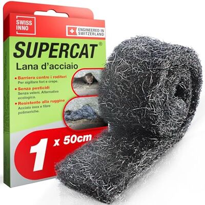 SWISSINNO Lana d’Acciaio Stop Roditori – 1 rotoli 50 cm – rete antitopo in acciaio inox antiruggine – blocca roditori (topi, ratti, martore) e insetti – casa/garage – interno/esterno tagliabile DIY SWISSINNO Lana d’Acciaio Stop Roditori – 1 rotoli 50 cm – rete antitopo in acciaio inox antiruggine – blocca roditori (topi, ratti, martore) e insetti – casa/garage – interno/esterno tagliabile DIY