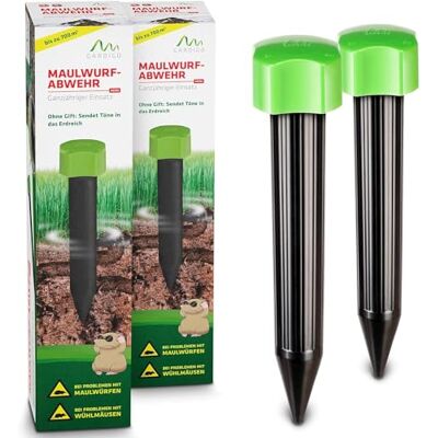 Gardigo ® Repellenti per Talpe Mini 2 Pezzi Dissuasori per Talpe 400 Hz Allontana Talpe da Giardino Anti Talpe a Batterie Scaccia Talpe Dissuasore Talpe a Ultrasuoni Gardigo ® Repellenti per Talpe Mini 2 Pezzi Dissuasori per Talpe 400 Hz Allontana Talpe da Giardino Anti Talpe a Batterie Scaccia Talpe Dissuasore Talpe a Ultrasuoni