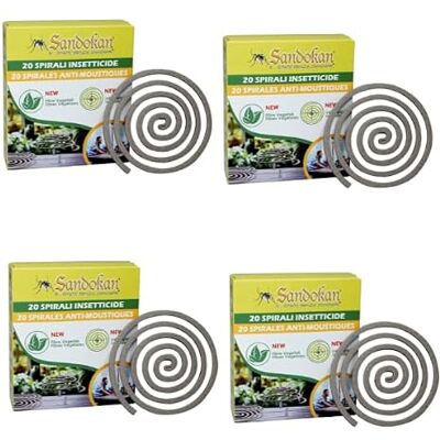 Sandokan Spirali Antizanzare con Supporto in Metallo in Fibra Naturale, Durata totale 80 spirali 240 Ore, Repellente Insetti per Esterni, Giardino, Balcone, Campeggio – Antizanzare Naturale 4 confezioni Sandokan Spirali Antizanzare con Supporto in Metallo in Fibra Naturale, Durata totale 80 spirali 240 Ore, Repellente Insetti per Esterni, Giardino, Balcone, Campeggio – Antizanzare Naturale 4 confezioni