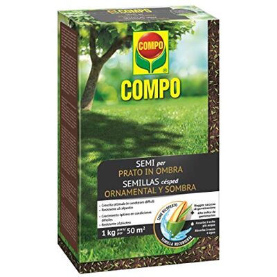 Compo SEMI per Prato in Ombra, Miscela Speciale, Seme Ricoperto, Resistente al Calpestio, 1 kg Compo SEMI per Prato in Ombra, Miscela Speciale, Seme Ricoperto, Resistente al Calpestio, 1 kg