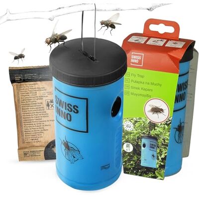 SWISSINNO Trappola per Mosche da Esterno con Esca – Cattura Mosche Riutilizzabile da Appendere per Giardino, Patio e Aree Rifiuti SWISSINNO Trappola per Mosche da Esterno con Esca – Cattura Mosche Riutilizzabile da Appendere per Giardino, Patio e Aree Rifiuti