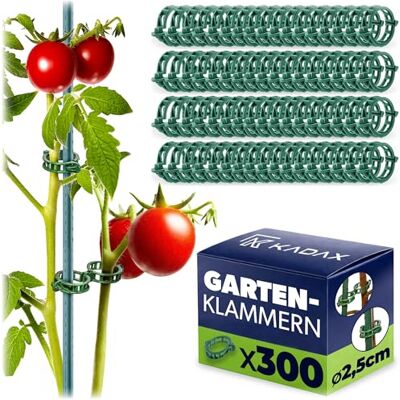 KADAX Clip per pomodoro, diametro 2,5 cm, 300 pezzi, clip per piante in plastica, per pomodori, cetrioli e piante rampicanti, clip da giardino KADAX Clip per pomodoro, diametro 2,5 cm, 300 pezzi, clip per piante in plastica, per pomodori, cetrioli e piante rampicanti, clip da giardino