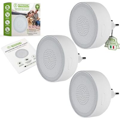 ISOTRONIC Repellente ultrasuoni topi ratti presa luce interno 30 m² (4) ISOTRONIC Repellente ultrasuoni topi ratti presa luce interno 30 m² (4)