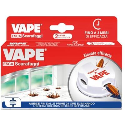VAPE Esca Scarafaggi, Insetticida Confezione da 2 pezzi Nuova Versione Più Grande (1 Unità) VAPE Esca Scarafaggi, Insetticida Confezione da 2 pezzi Nuova Versione Più Grande (1 Unità)