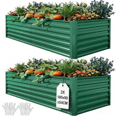 YITAHOME 2Pcs Kit di Orto Rialzato da Esterno 180x90x60cm, Letti Rialzati in Metallo Zinc-Aluminum-Magnesium Spessi per il Giardino con Asta di Supporto & Guanti per Verdure Fiori Frutti (Verde) YITAHOME 2Pcs Kit di Orto Rialzato da Esterno 180x90x60cm, Letti Rialzati in Metallo Zinc-Aluminum-Magnesium Spessi per il Giardino con Asta di Supporto & Guanti per Verdure Fiori Frutti (Verde)